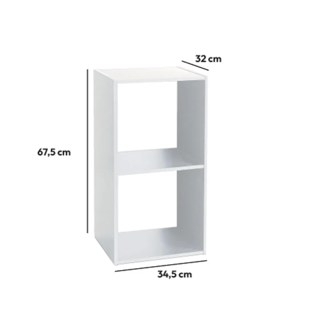 Étagère 2 cases, Blanc