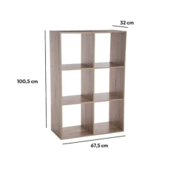 Étagère 6 cases, Effet bois naturel