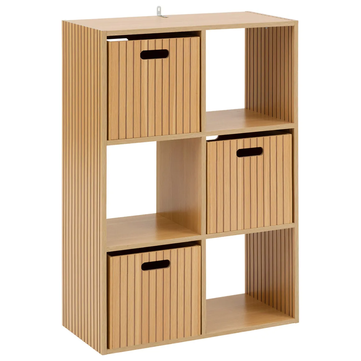 Étagère 6 cases, Effet bois naturel