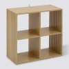 Étagère 4 cases, Effet bois naturel
