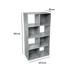 Étagère 8 cases, Effet chêne gris
