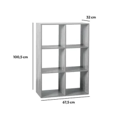 Étagère 6 cases, Effet chêne gris