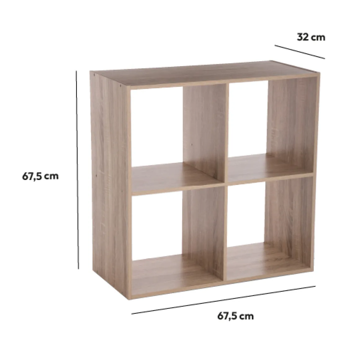 Étagère 4 cases, Effet chêne naturel
