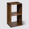 Étagère 2 cases indus, Effet bois foncé