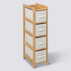 Étagère avec 4 paniers, Bambou