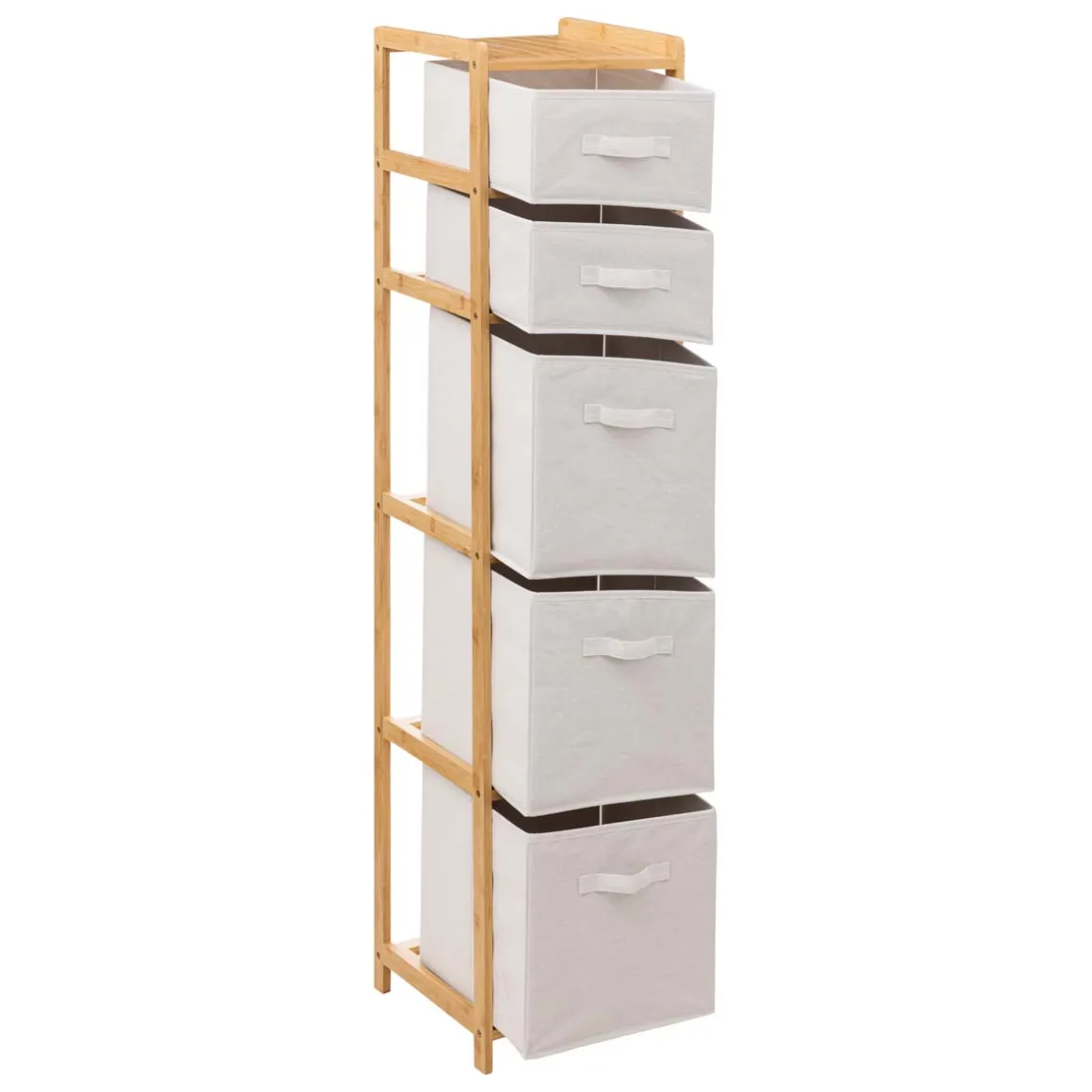 Étagère avec 5 paniers, Bambou