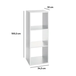 Étagère colonne 3 cases, Blanc