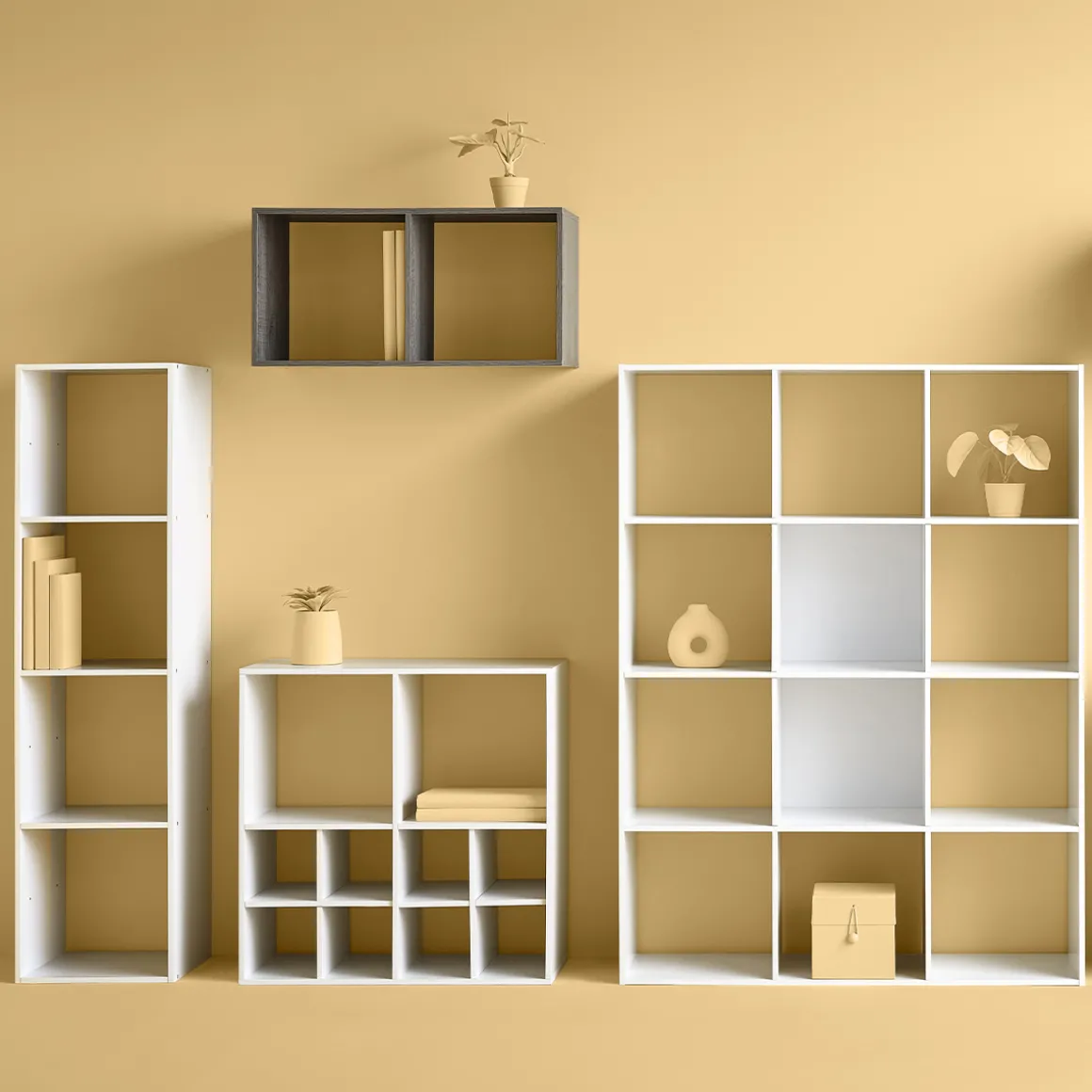 Étagère colonne 4 cases, Effet chêne naturel