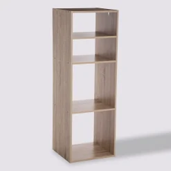 Étagère colonne 4 cases, Effet chêne naturel