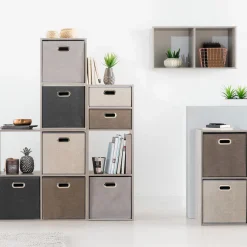 Étagère colonne 4 cases, Effet chêne naturel