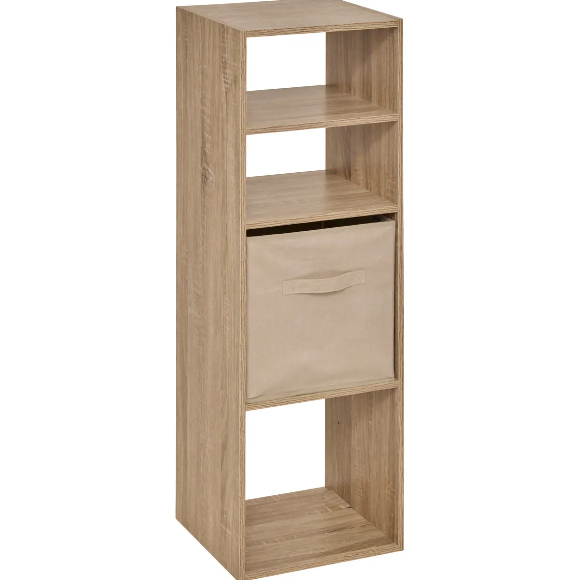 Étagère colonne 4 cases, Effet chêne naturel