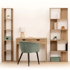 Étagère colonne double, Effet chêne naturel