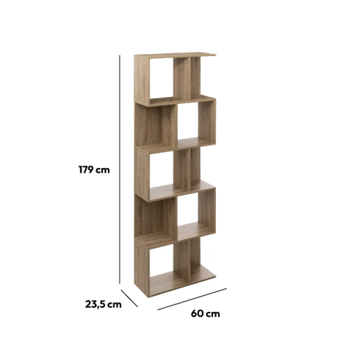 Étagère colonne double, Effet chêne naturel