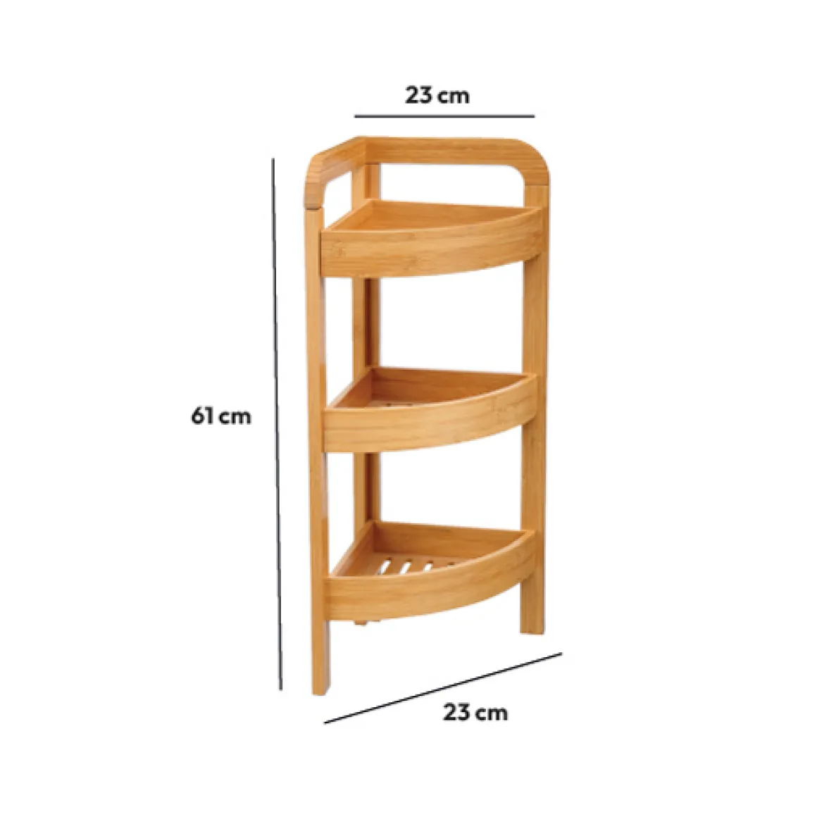 Étagère d'angle 3 niveaux 23 cm