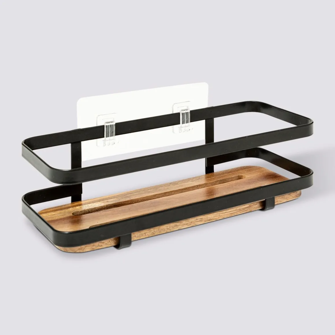 Étagère de douche rectangle, Acacia