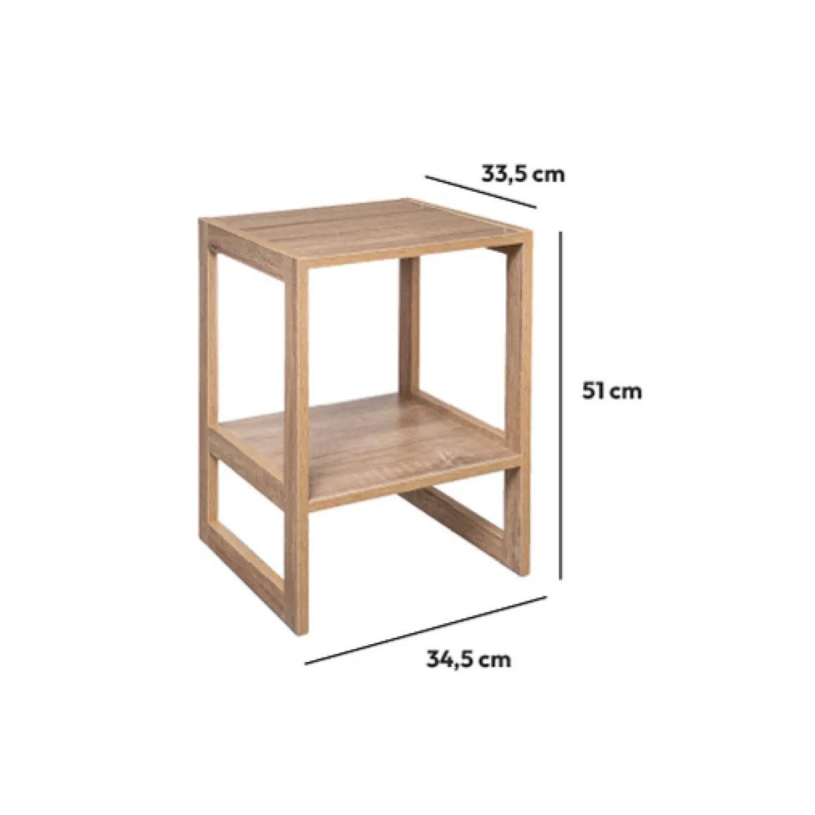 Étagère empilable 1 case, Effet bois naturel