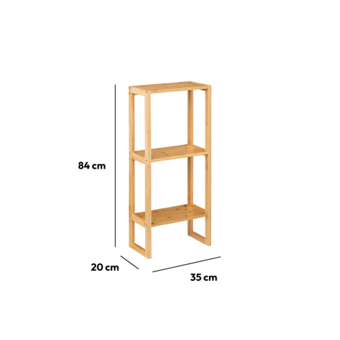 Étagère haute 2 niveaux 20cm, Bambou