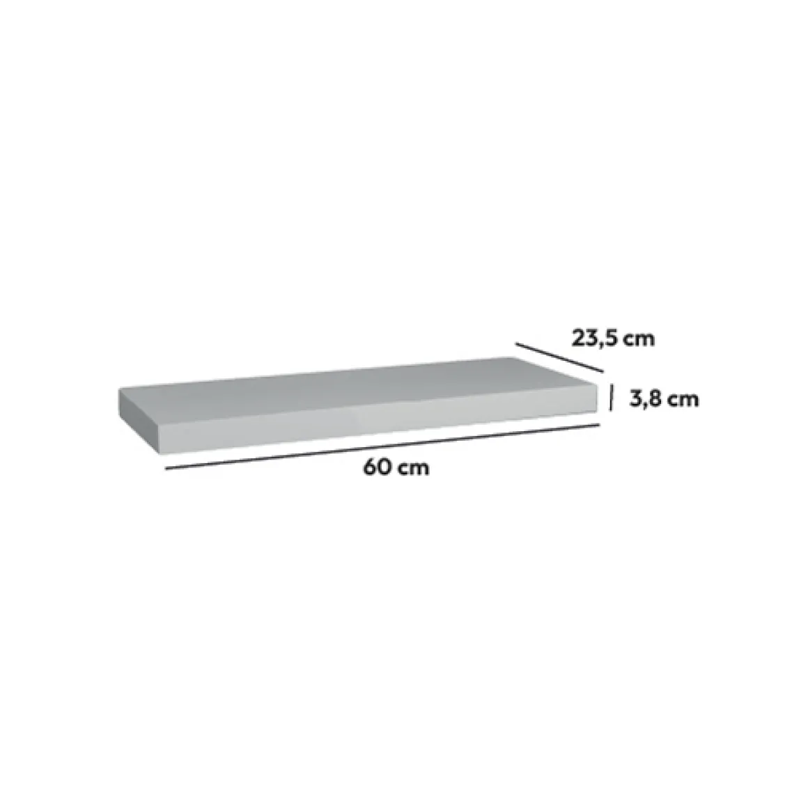 Étagère murale 60cm, Blanc