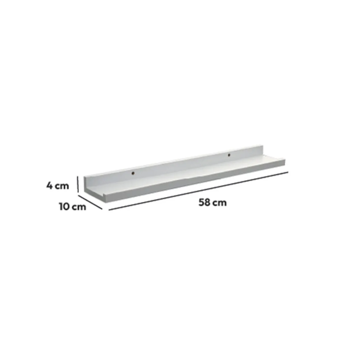 Étagère murale 58cm, Blanc