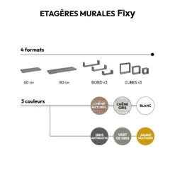 Étagère murale 23,5cm, Effet chêne gris