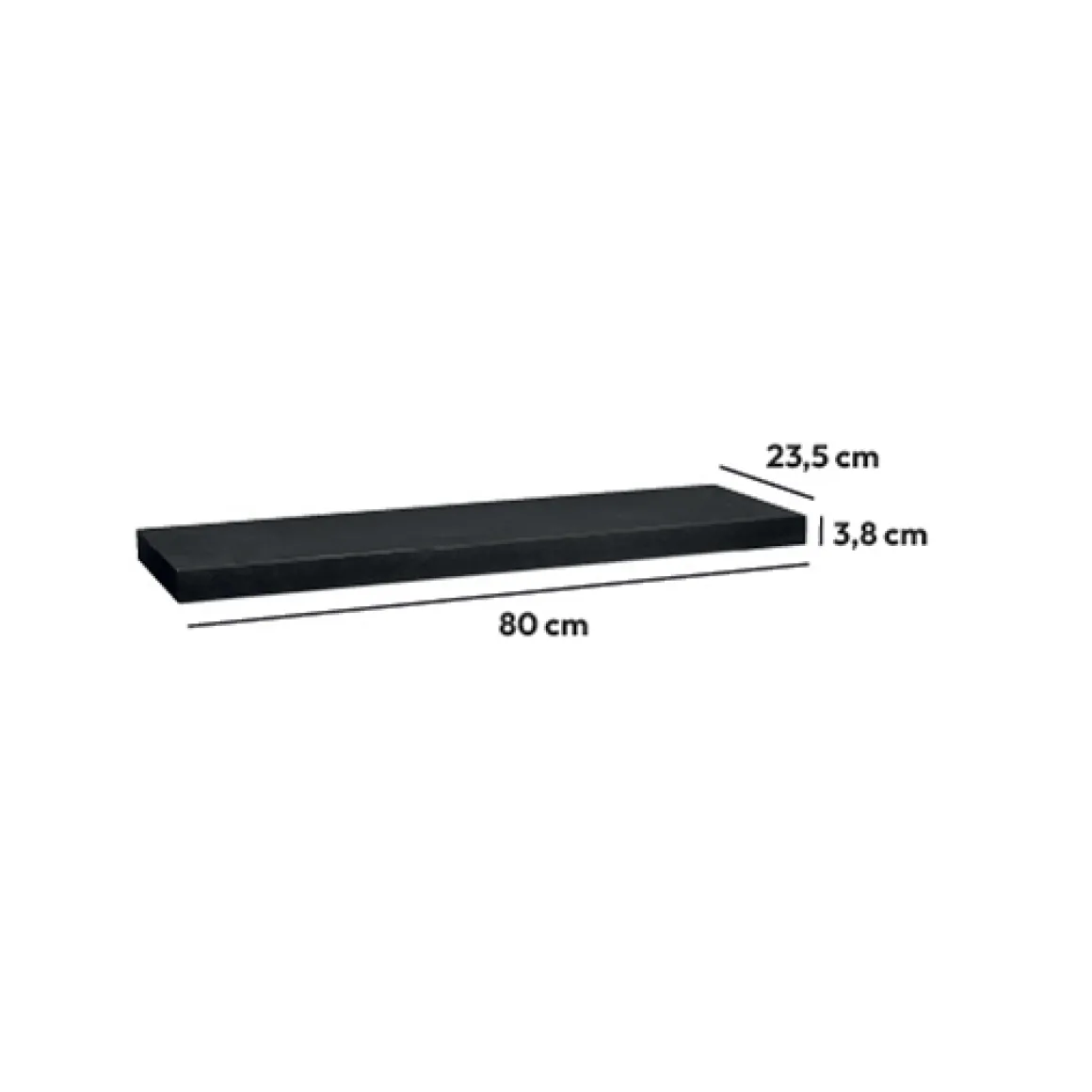 Étagère murale 80cm, Noir