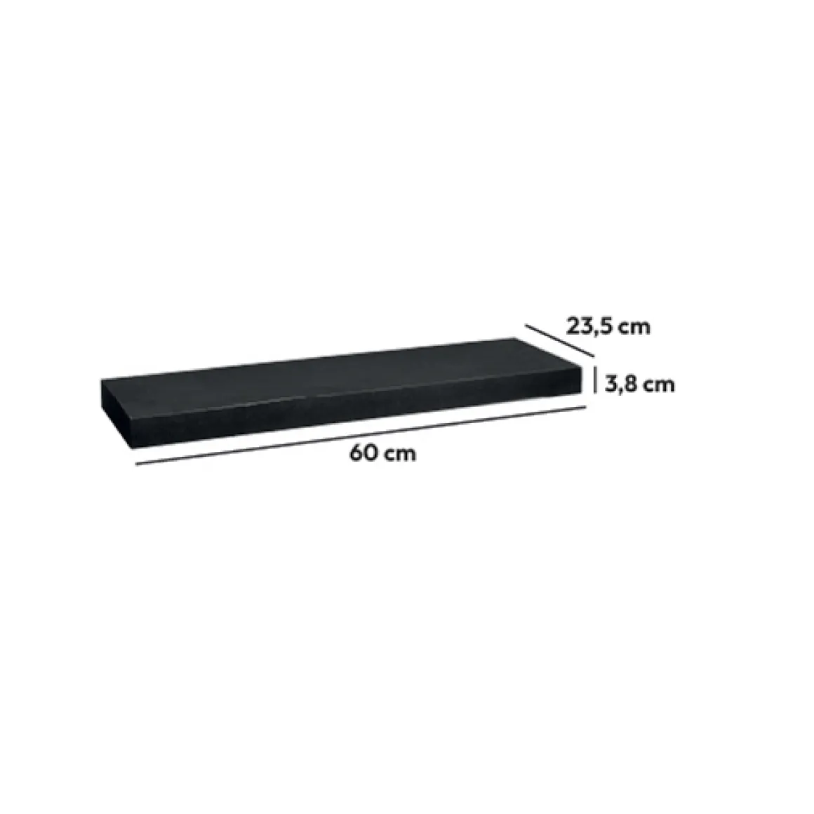 Étagère murale 60cm, Noir