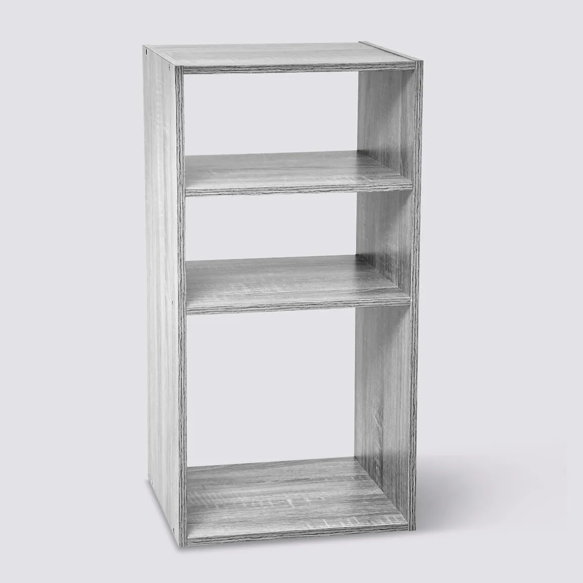 Étagères colonne 3 cases, Effet chêne gris