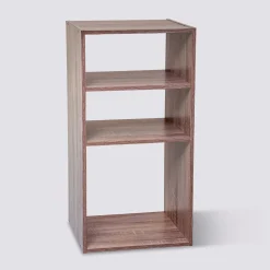 Étagères colonne 3 cases, Effet chêne naturel