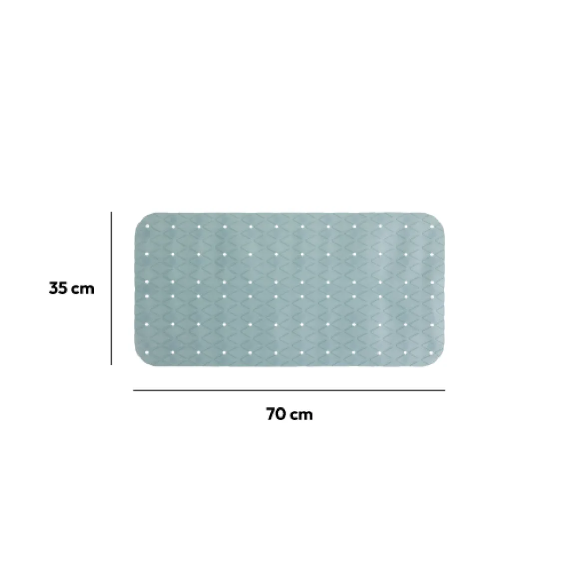 Tapis anti-dérapant 75x35cm, Bleu artic