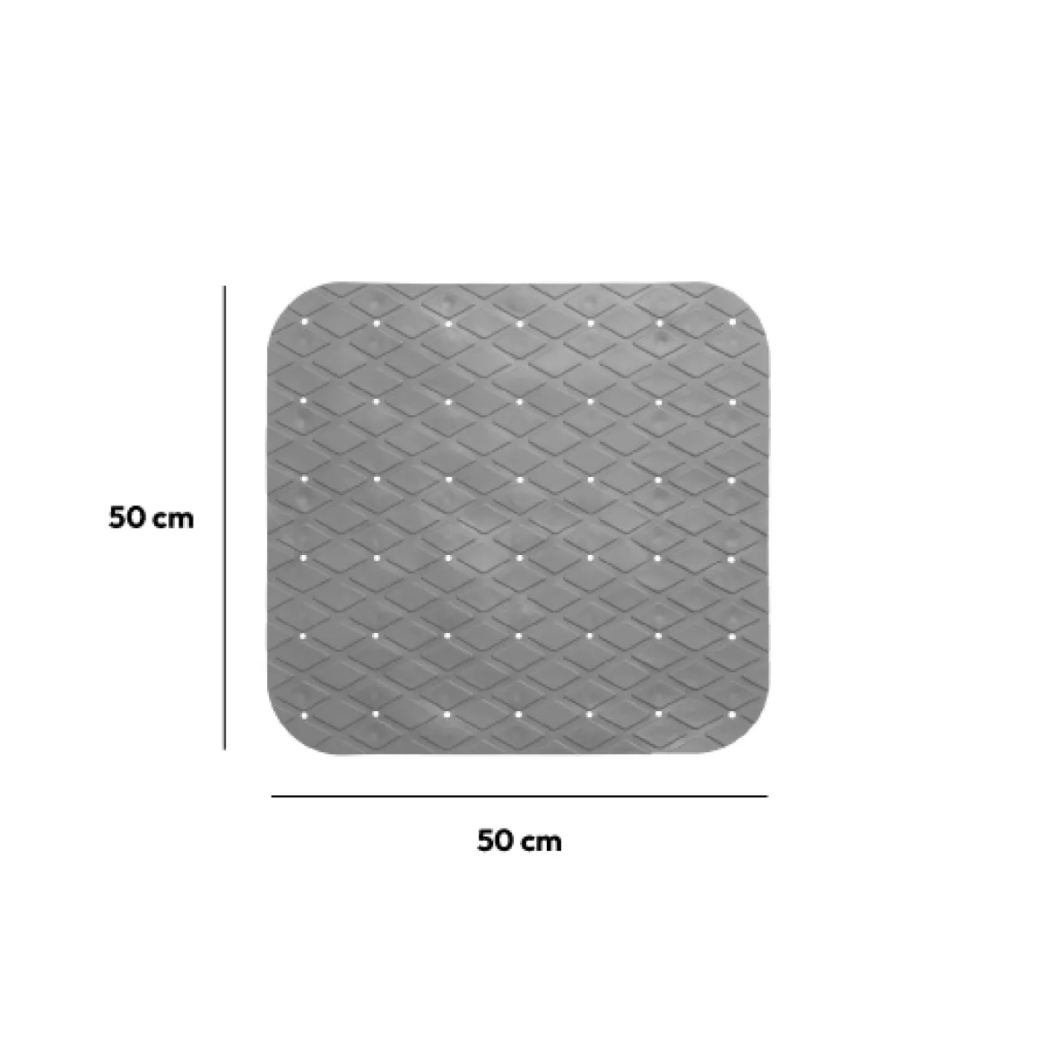 Tapis anti-dérapant 50x50cm, Gris galet