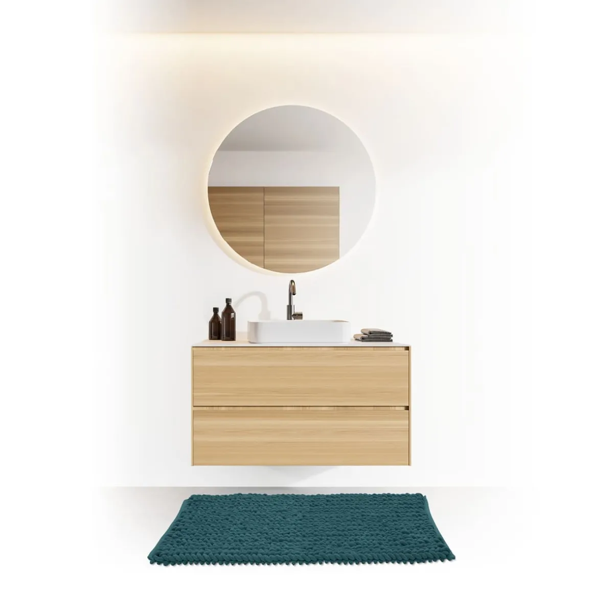 Tapis de bain 50x75 cm, Bleu pétrole