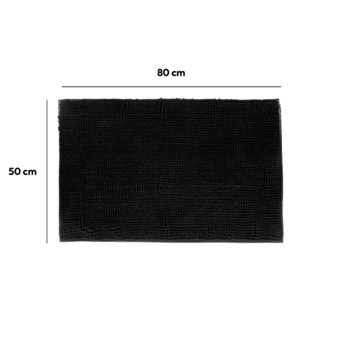 Tapis de bain 50x80 cm, Noir