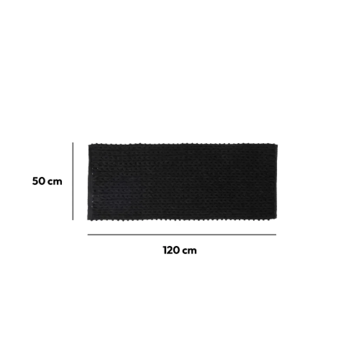 Tapis de bain 50x120 cm, Noir khôl