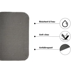 Tapis de vaisselle microfibre 32x44,5cm, Gris