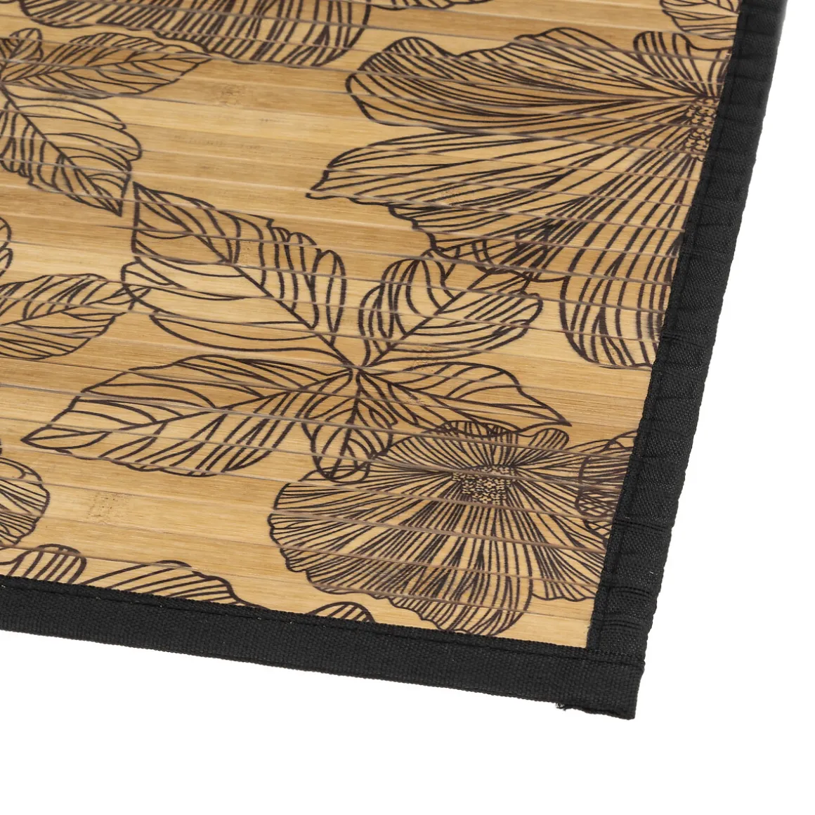 Tapis latte bambou 50x80 cm, Noir