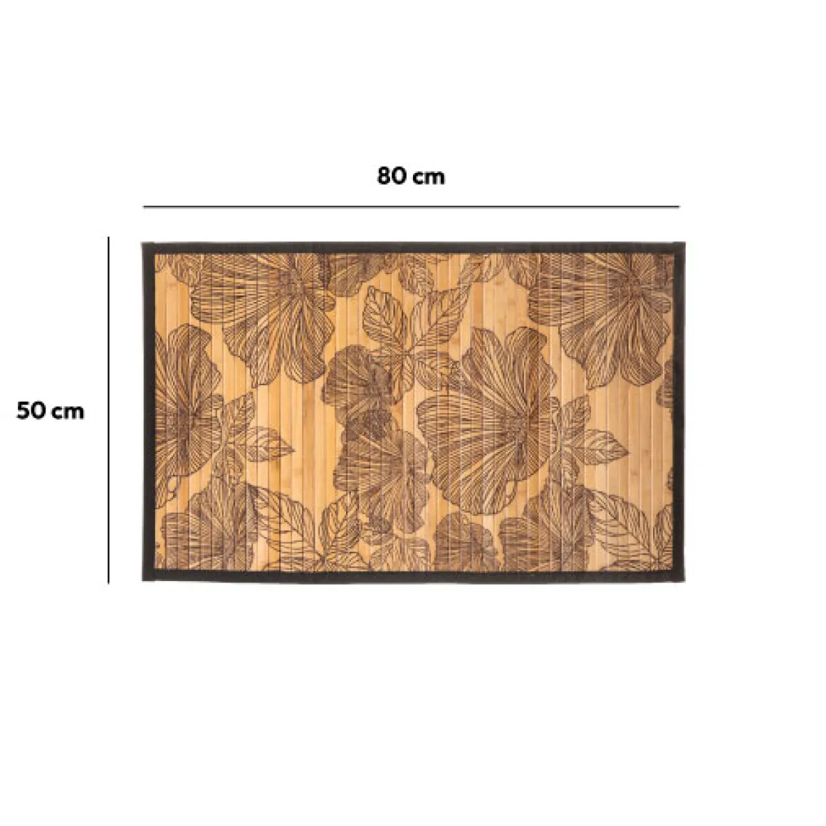 Tapis latte bambou 50x80 cm, Noir