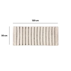 Tapis rayé microfibre 50x120cm - Blanc
