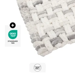 Tapis tressé, 50x75 cm, Gris