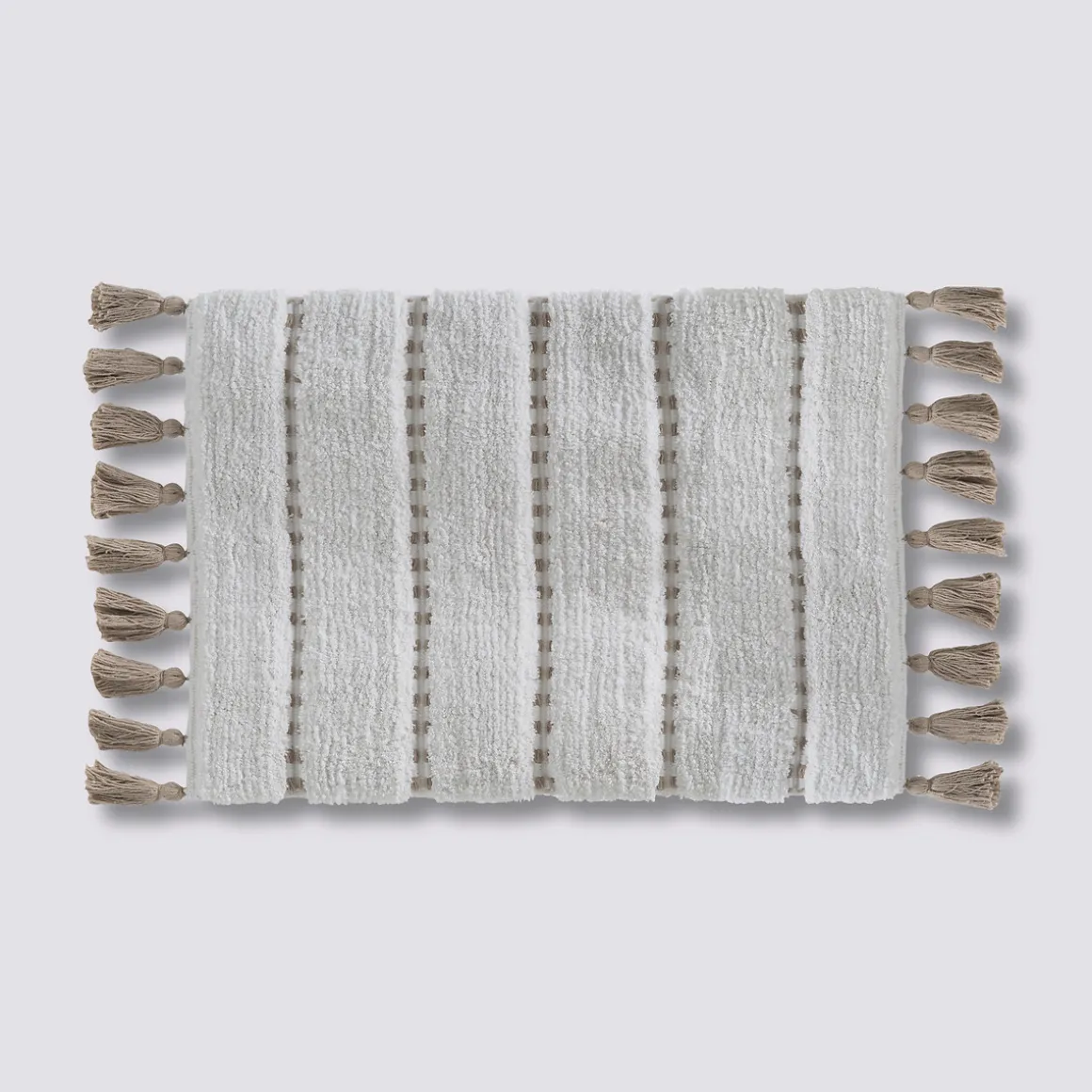 Tapis 50x75 cm, Blanc, Taupe