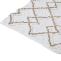 Tapis 50x75 cm, Blanc, Taupe