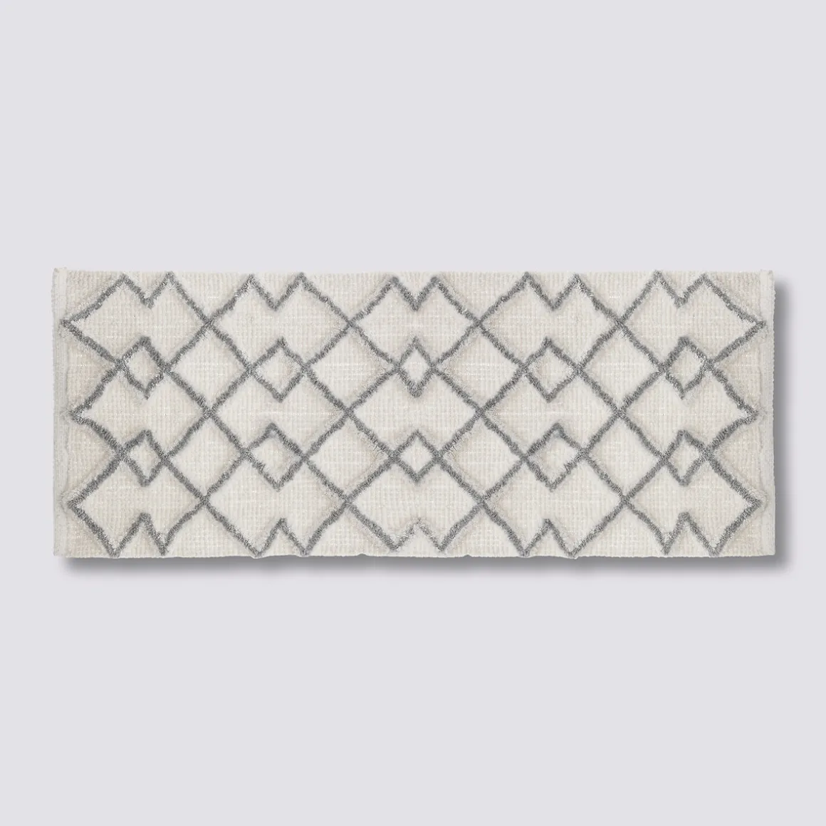 Tapis 120x50 cm, Gris, Blanc