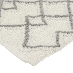 Tapis 120x50 cm, Gris, Blanc