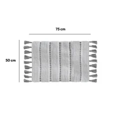 Tapis 50x75 cm, Gris, Blanc