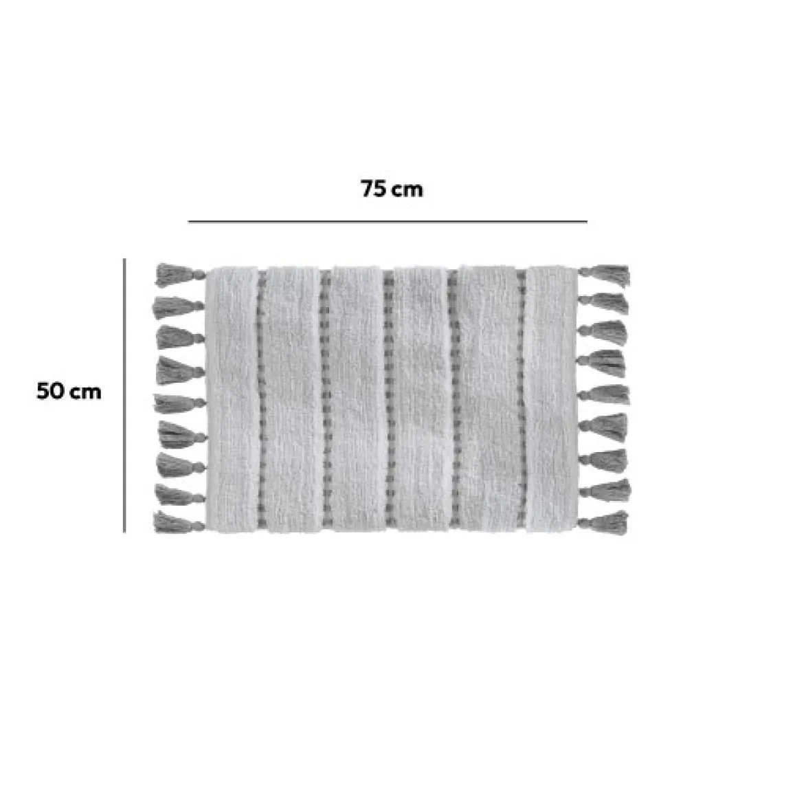 Tapis 50x75 cm, Gris, Blanc