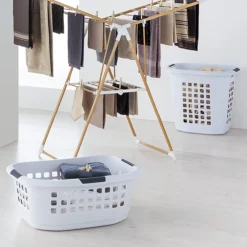 Étendoir à linge pliant pont 13m, Effet bois