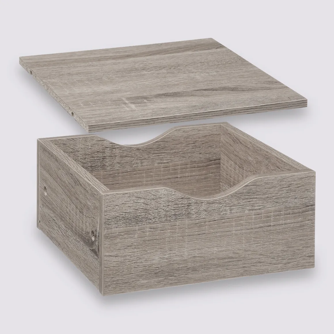 Tiroir et étagère 31cm, Effet chêne gris