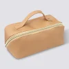 Trousse de toilette effet cuir, Beige