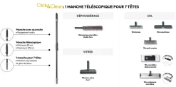 Tête de balai caoutchouc, Gris