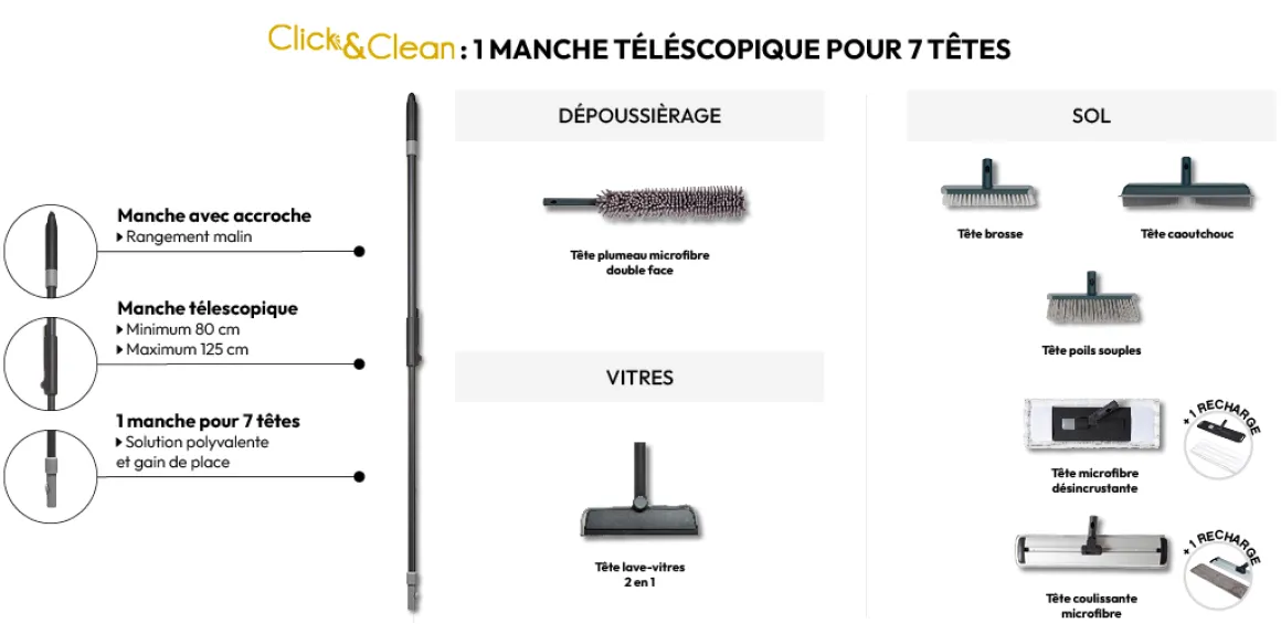 Tête lave-vitre microfibre, Gris
