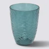 Verre à eau martelé, Bleu pétrole